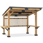CS Series 10 ft. x 9 ft. Black Heavy-Duty Cedar Gazebo Steel Hardtop