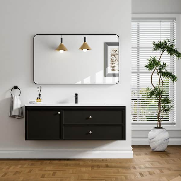 Eoviamne 55 in. W x 32 in. H Rectangular Aluminum Framed Wall