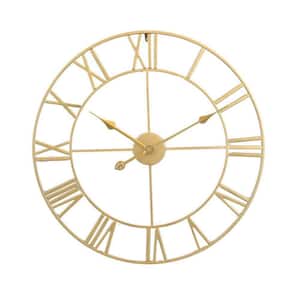 Large Modern Metal Wall Clocks Rustic Round Nearly Silent Little Ticking Battery Operated