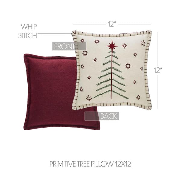 Primitive Country Christmas Tree Throw Pillow by Artsy Mouse