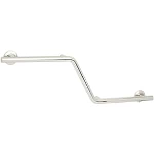 38 in. x 1-1/4 in. Dia Lifestyle and Wellness Angled Zuma Shower Grab Bar, Right Handed in Satin