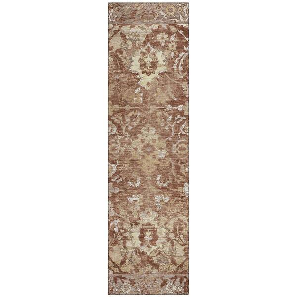 Chantille Machine Washable Indoor/Outdoor Abstract ACN3165 Rust 2 ft. x 7 ft. Runner Rug