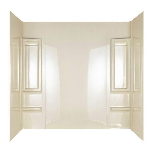ASB 31 in. x 60 in. x 58 in. Five Piece Glue-Up Vantage Bathtub Shower Wall Set in High Gloss Bone