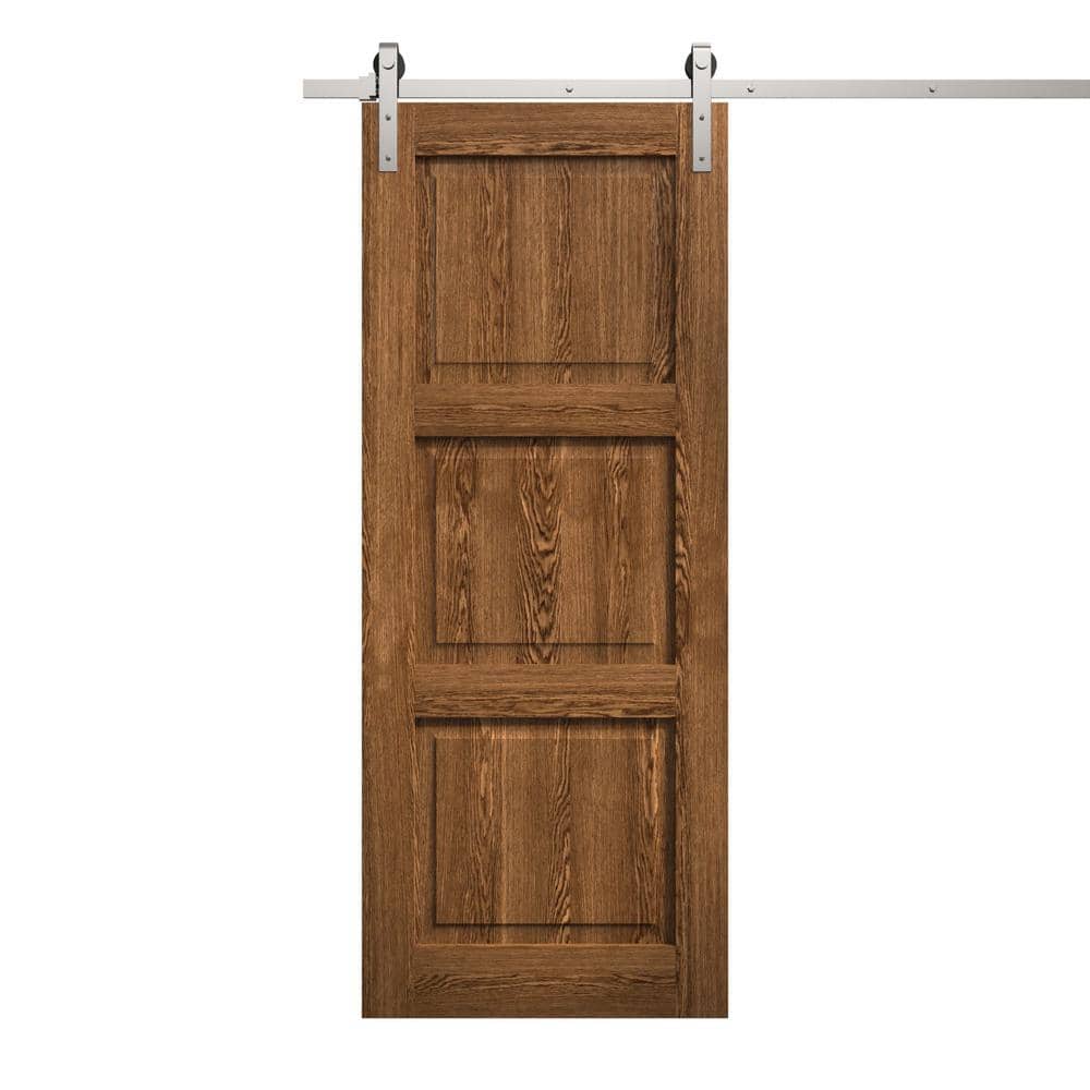 Assembly Required 18 in. x 96 in. Cognac Oak Color Solid Wood Single Barn Door Slab With Hardware price history on PriceWatchPro