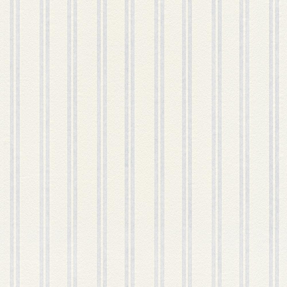 White Embossed Striped Paintable Non-Woven Wallpaper Roll