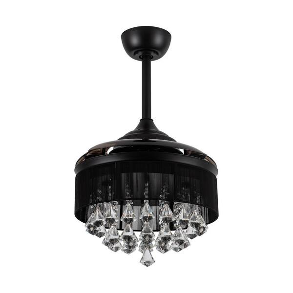 matrix decor 36 in. Indoor Matte Black Crystal Bladeless Ceiling