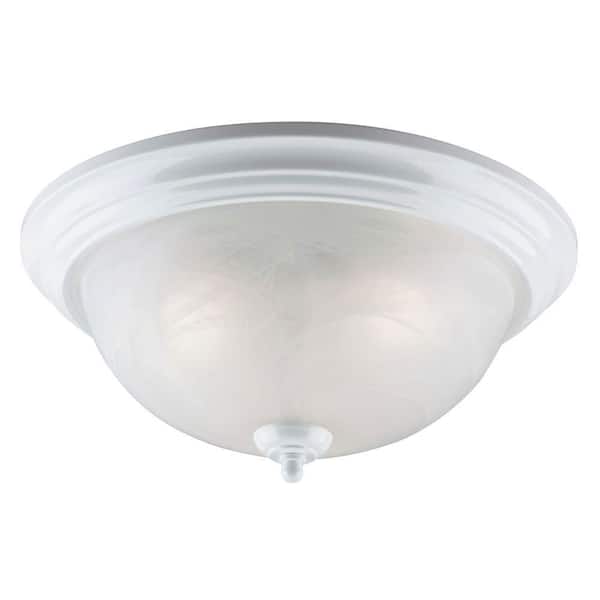 Westinghouse 3-Light White Interior Ceiling Flushmount with Frosted White Alabaster Glass