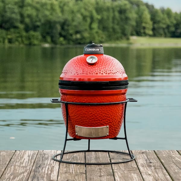 Kamado Joe 13.5 in. Joe Jr. Charcoal Grill in Blaze Red +
