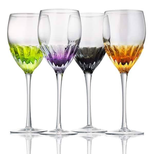 Artland 4-Piece Assorted Color Solar Goblet Glasses Set