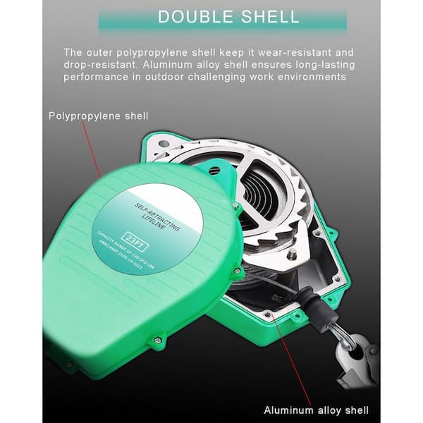KIWDZFU 23 ft. Self Retracting Lifeline with Quick Brake