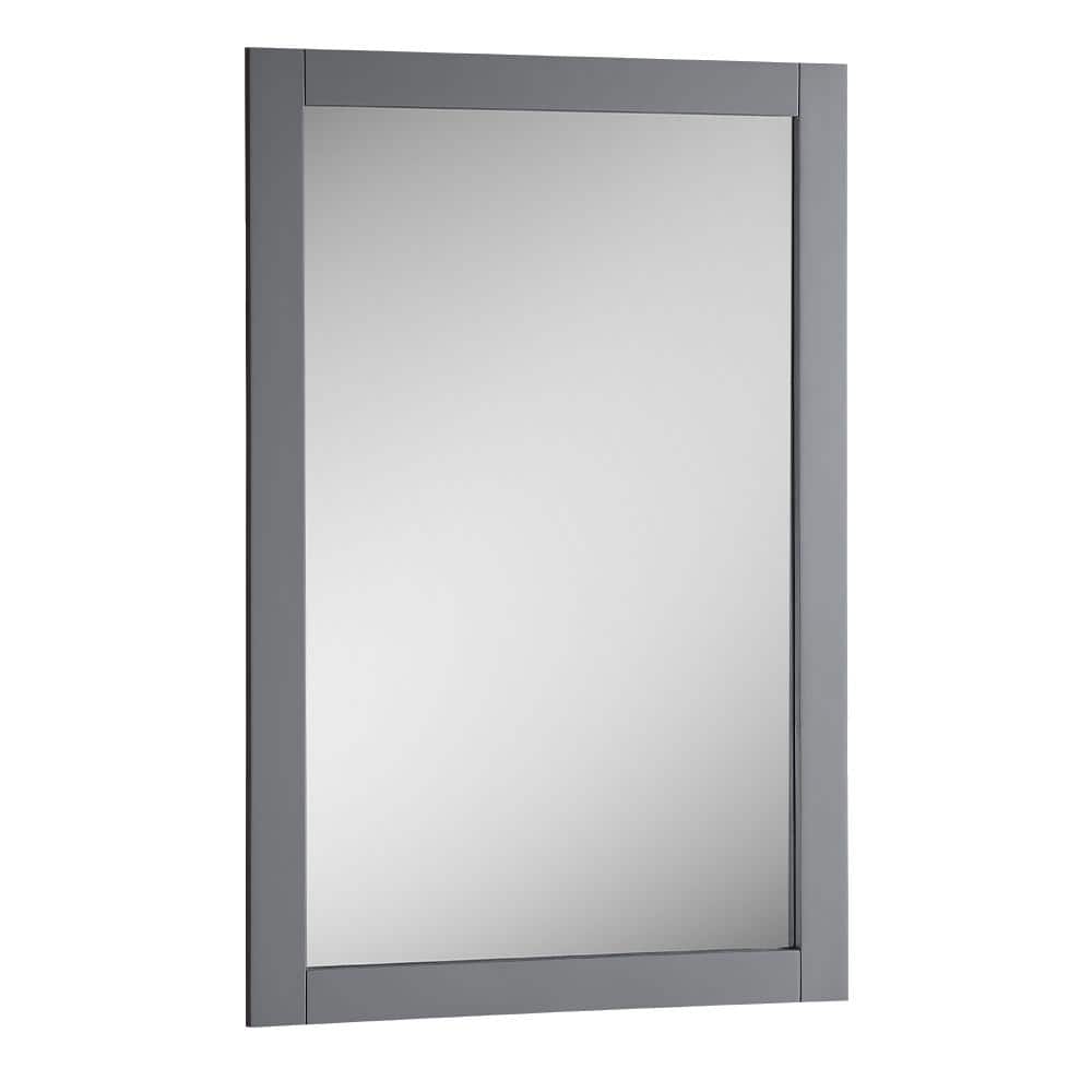 Fresca Bradford 20 in. W x 30 in. H Framed Rectangular Bathroom Vanity Mirror in Gray