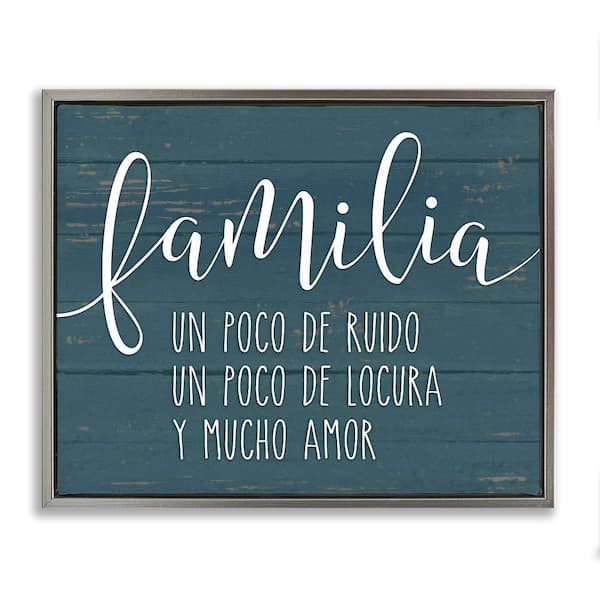 Stupell Industries Family Crazy Loud Love by Lettered and Lined Gray Floater Frame Typography Graphic Art Print 25 in. x 31 in.