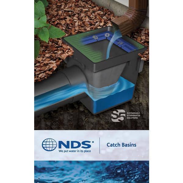 NDS 12 in. Plastic Square Drainage Catch Basin, 2 Opening Kit with