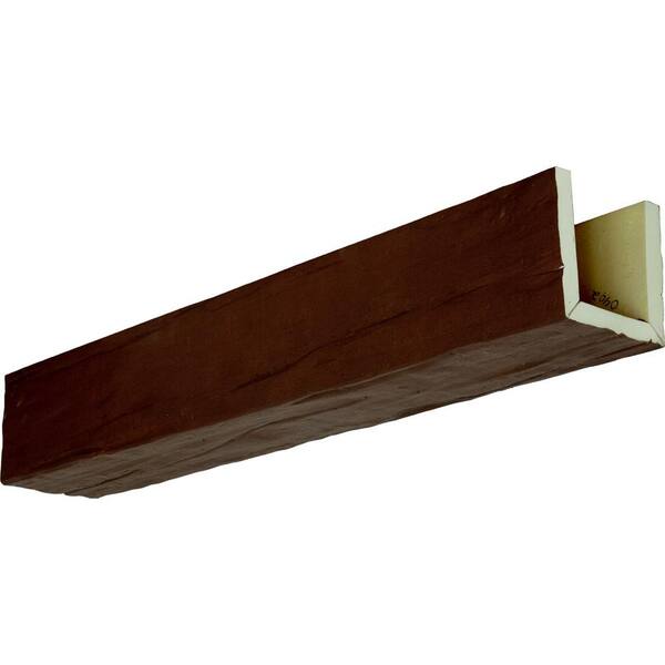 Ekena Millwork 10 in. x 12 in. x 16 ft. 3-Sided (U-Beam) Riverwood Natural Pecan Faux Wood Ceiling Beam