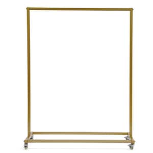 Gold Metal Clothes Rack with Wheels 39.4 in. W x 52.7 in. H Modern Floor-Standing Clothes Display Rack