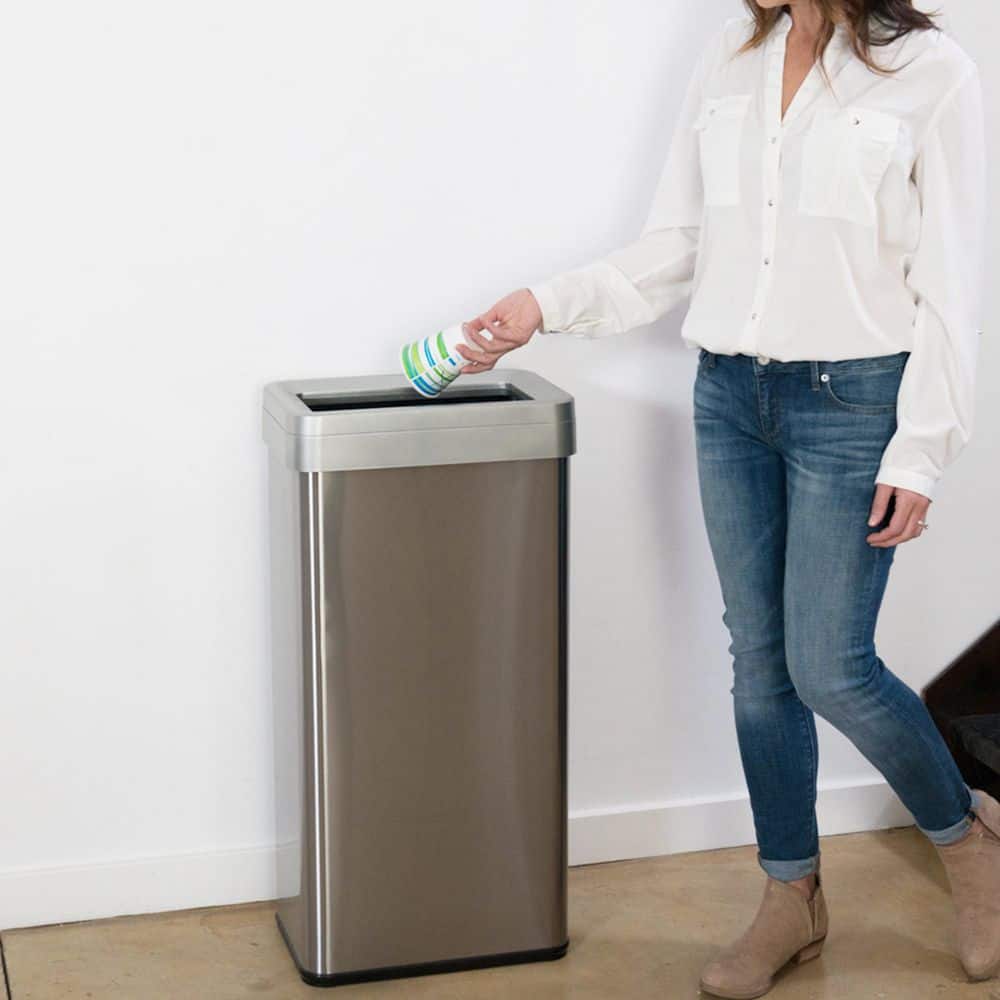 21 Gallon Silver Stainless Steel Touchless Trash Can