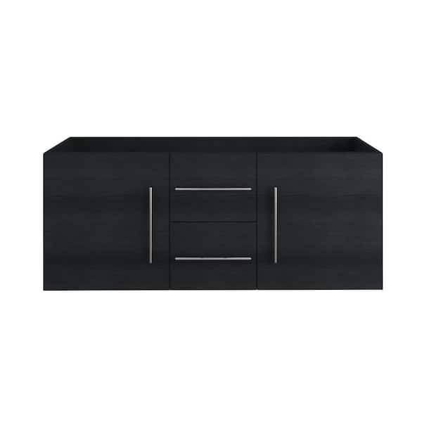 VOLPA USA AMERICAN CRAFTED VANITIES Napa 72 in. W x 22 in. D x 20.58 in. H Double Sink Bath Vanity Cabinet without Top Wall Mounted in Black Ash