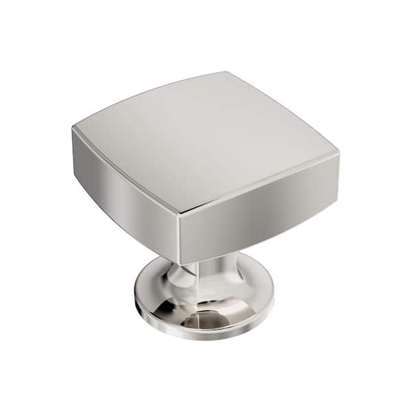 Amerock Everett 1-1/4 in. (32mm) Modern Polished Nickel Square Cabinet Knob