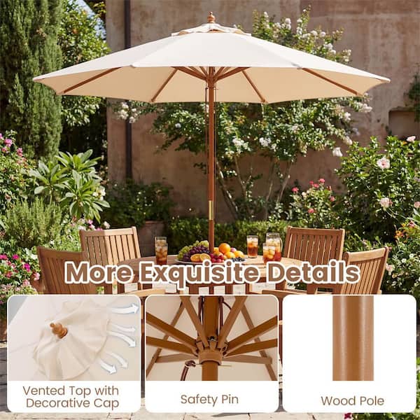 7 lighted patio umbrella Outsunny Solar Umbrella with LED Lights for Pool, Deck & Garden