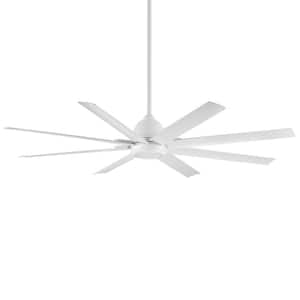 Mocha XL 66 in. Indoor/Outdoor Matte White 8-Blade Smart Ceiling Fan with Remote Control