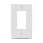1-Gang Decor Plastic Wall Plate with Built-in Nightlight - White (4-Pack)