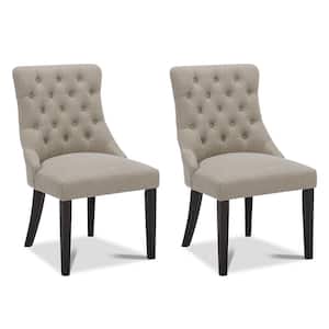 Minos Tan Fabric Tufted Dining Chair (Set of 2)