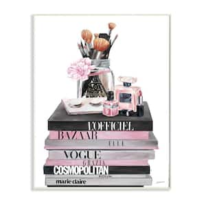 Stupell Industries Pink Rose Bouquet Fashion Style Bookstack by Amanda Greenwood Unframed Print Abstract Wall Art 13 in. x 19 in.