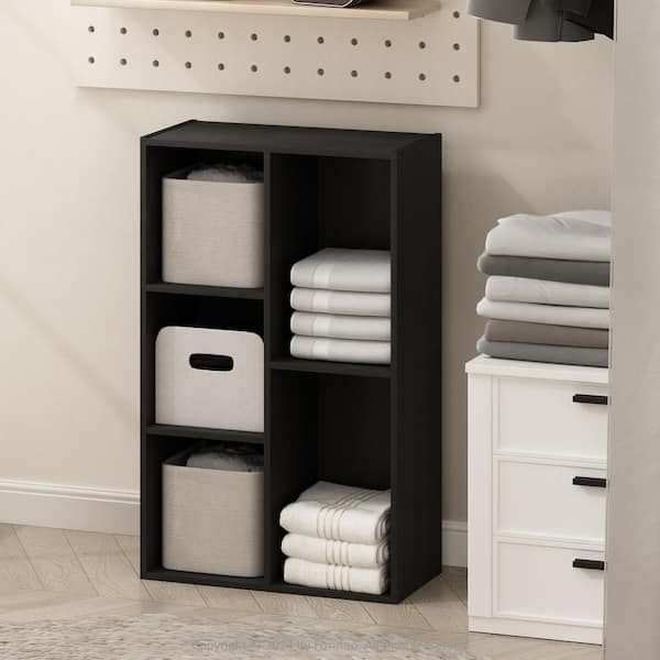 Furinno Reed 31.5 in. Tall Blackwood Wood 5-Shelf Bookcase