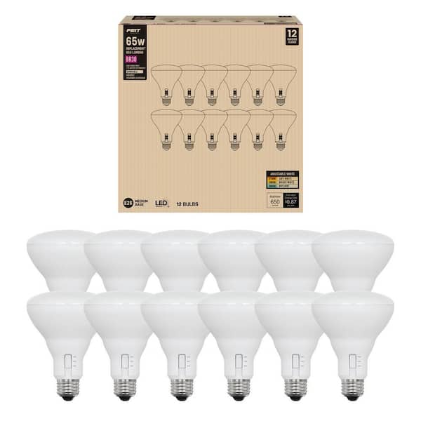 65-Watt Equivalence BR30 Dimmable 90 CRI E26 LED Light Bulb Selectable Color temperature (2700K/3000K/5000K) 12-Pack
