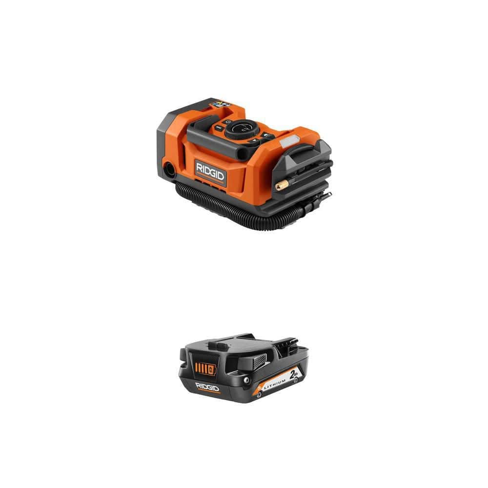 RIDGID 18V Dual Function Cordless Inflator with 2.0 Ah Lithium-Ion