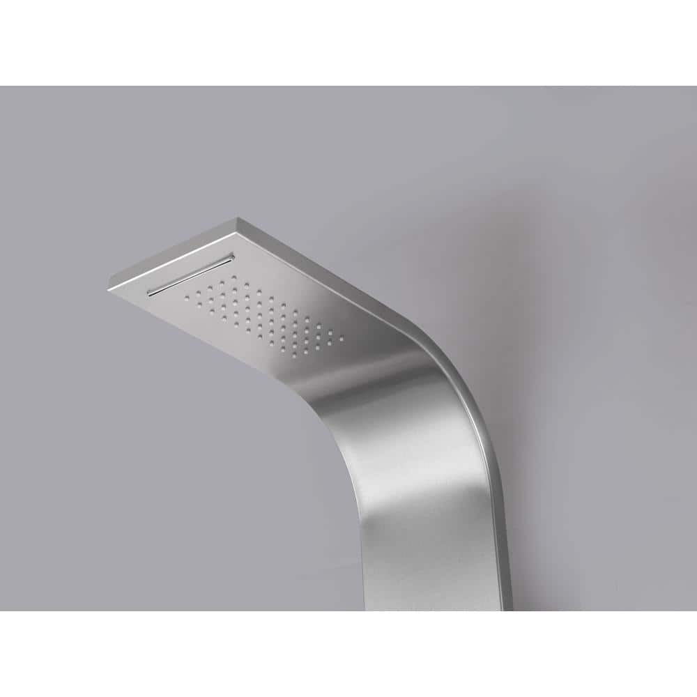 Fontan Brushed Steel 64" Shower Panel with Rainfall Head