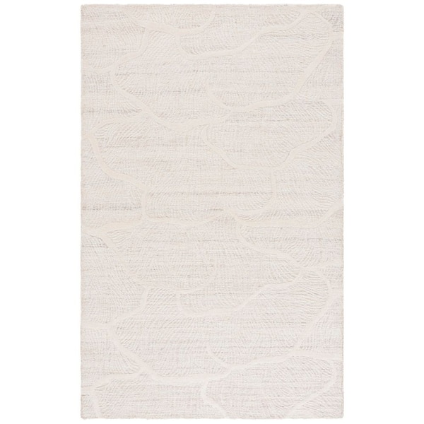 Pine 8 ft. x 10 ft. Beige/Ivory Abstract Waves Area Rug