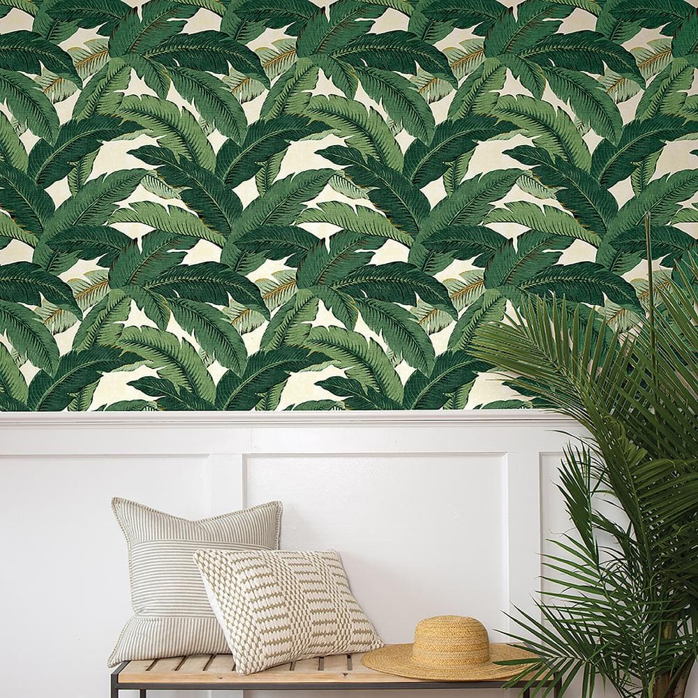Aloe Green Tropical Palm Peel & Stick Wallpaper Roll