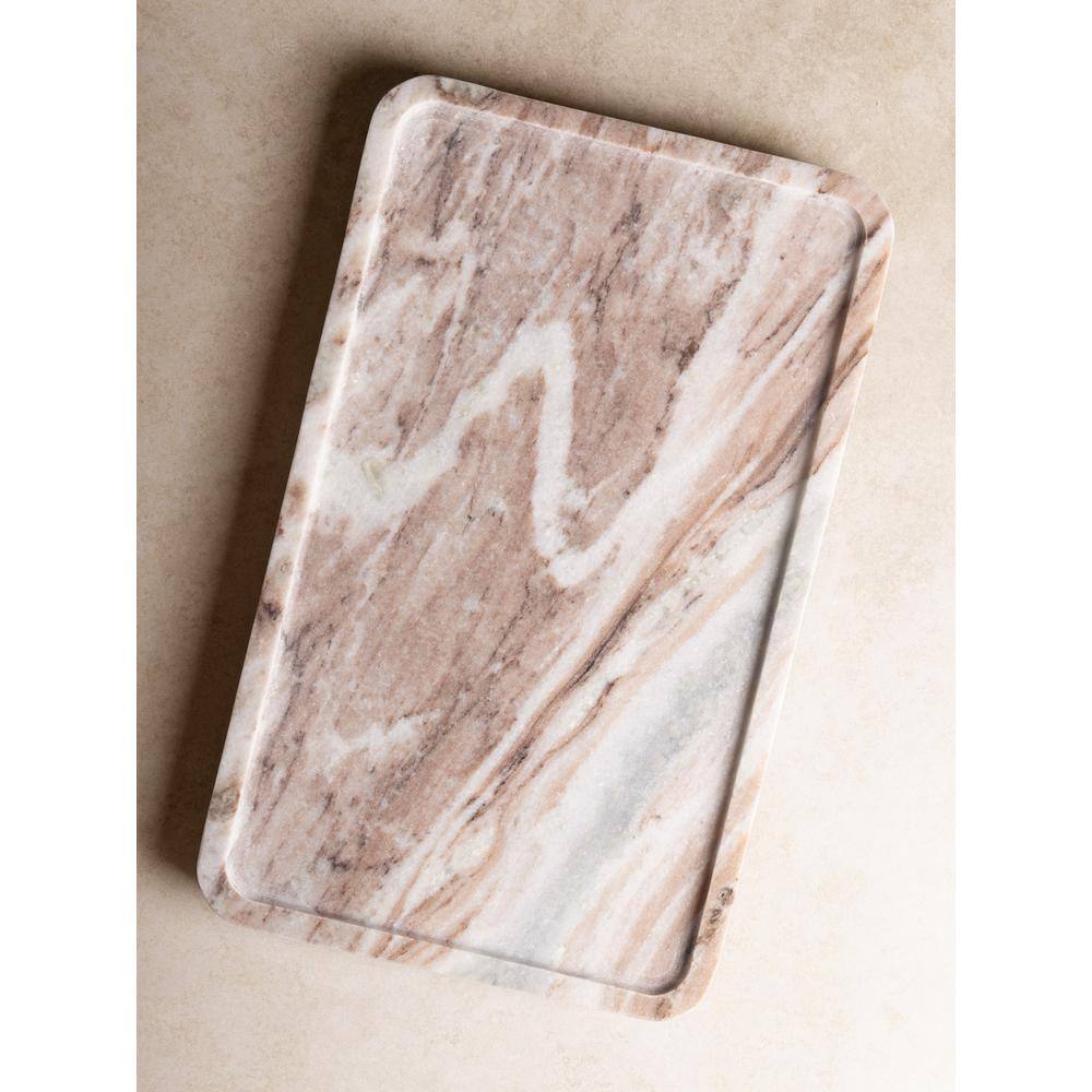 Clover Beige and White Marble Decorative Tray