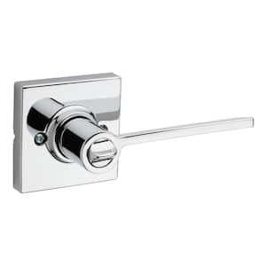 Ladera Polished Chrome Bed and Bath Door Handle with Square Trim with Lock