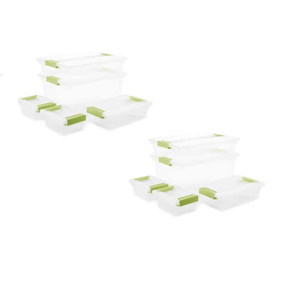 IRIS USA 4Pack 5.5qt Large Clear Plastic Storage Container Clip