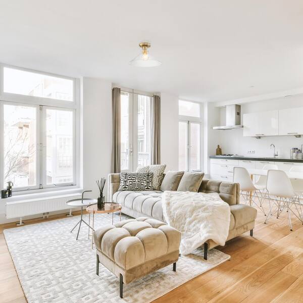 Designers Fountain - Leena 14 in. 1-Light Brushed Gold Contemporary Entryway Semi-Flush Mount with Clear Glass Shade