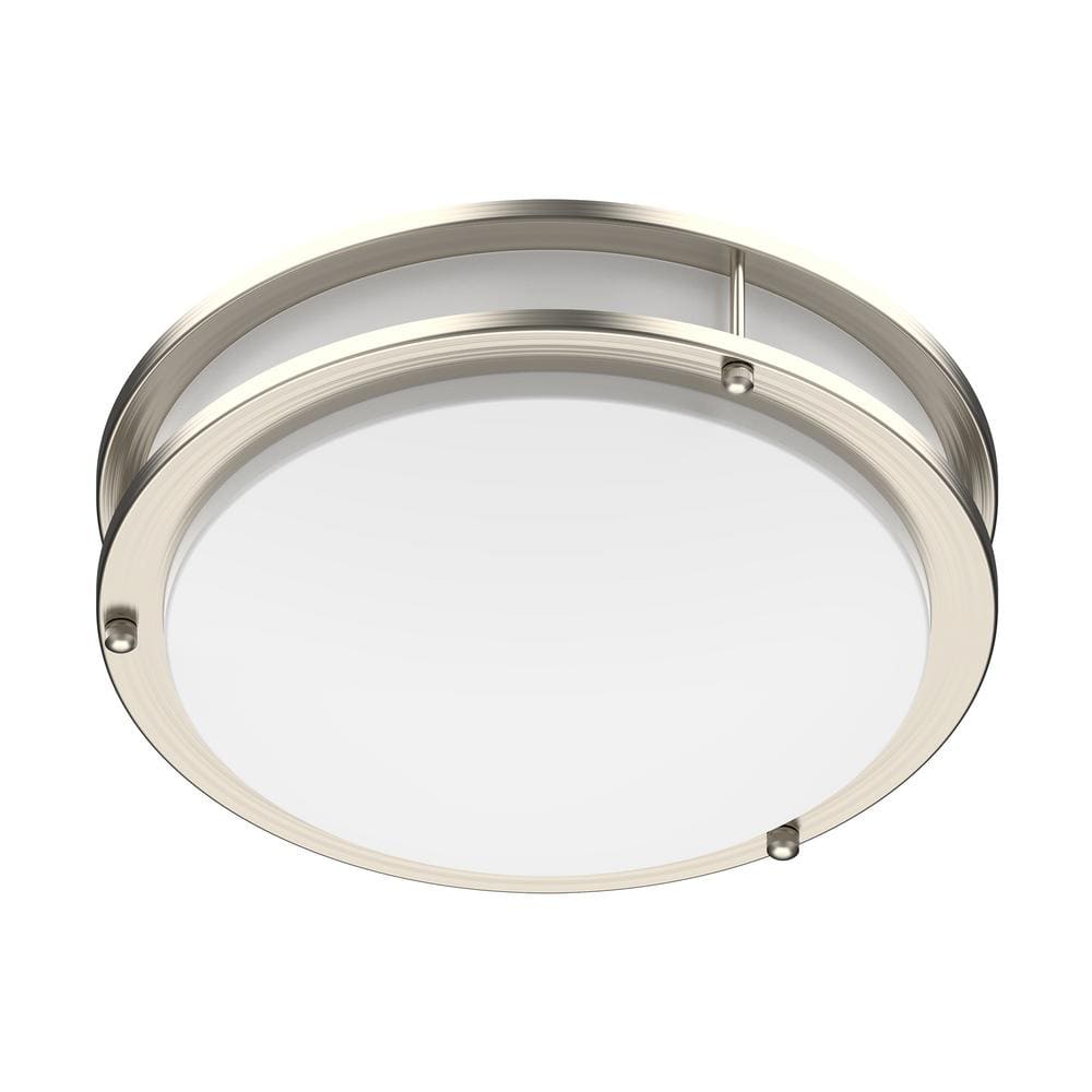 10" Brushed Nickel LED Flush Mount Ceiling Light