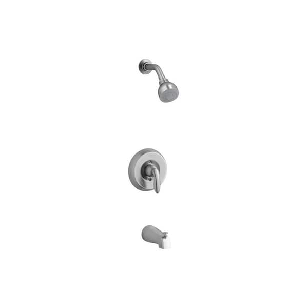 KOHLER Coralais 1-Handle 1-Spray Tub and Shower Faucet with Lever and Slip-Fit Spout in Brushed Chrome (Valve Not Included)