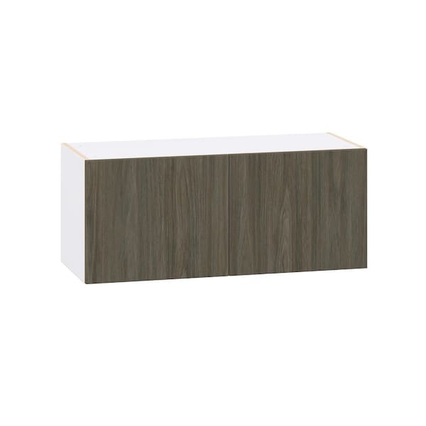 Timberline 36 in. W x 14 in. D x 15 in. H  Slab Walnut Assembled Wall Bridge Kitchen Cabinet