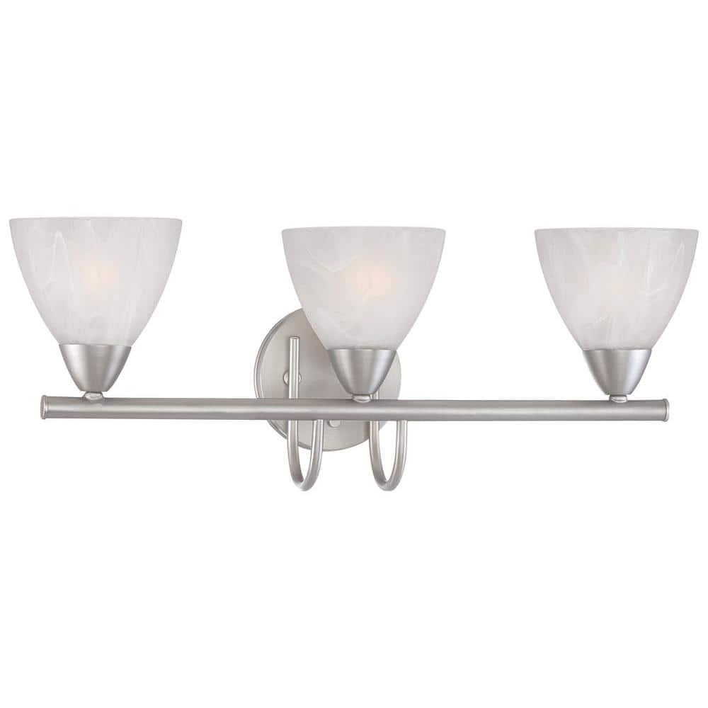 Thomas Lighting Tia 3-Light Matte Nickel Bath Fixture 190017117 - The ...