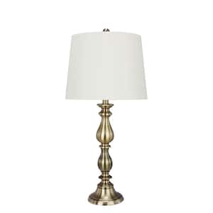 27 in. Antique Brass Metal Table Lamp