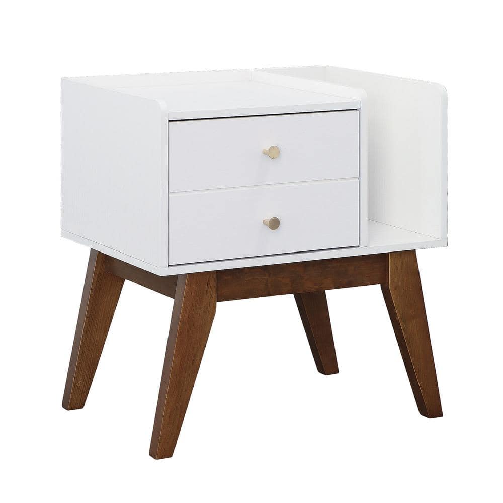 Saddie White 1-Drawer 22 in. Nightstand