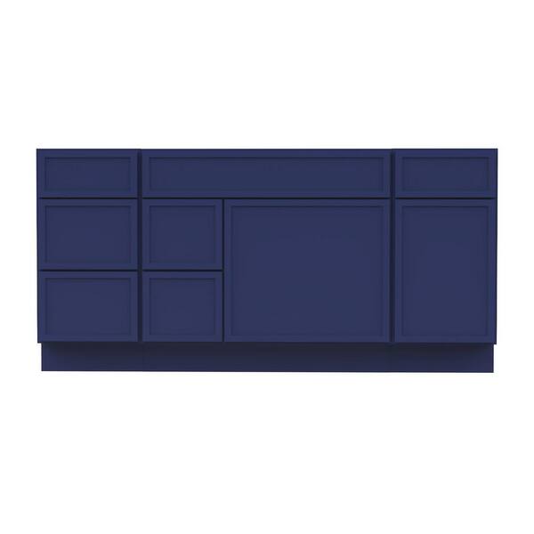 66 in. W x 21 in. D x 32.5 in. H Bath Vanity Cabinet without Top in Blue