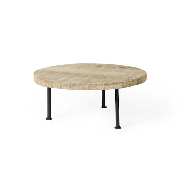 Multi-Colored Round Wood 15 in. Tray