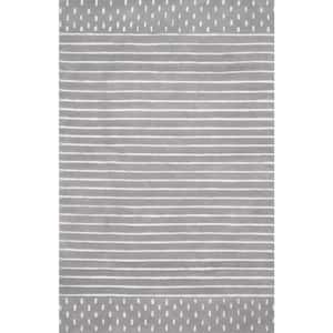 Marlowe Stripes Gray 4 ft. x 6 ft. Area Rug