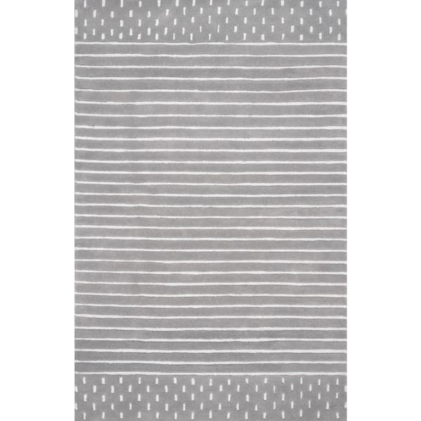 nuLOOM Marlowe Stripes Gray 5 ft. x 8 ft. Area Rug