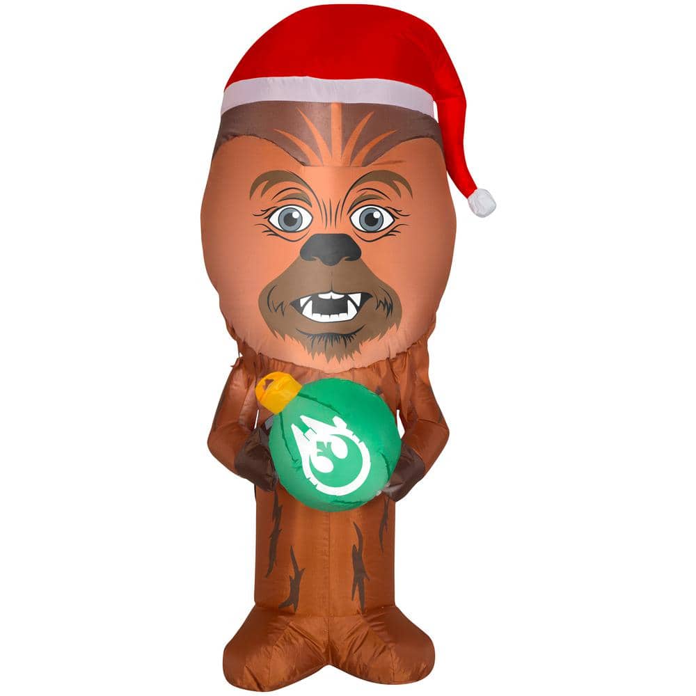 3.5 ft H. Inflatable Airblown-Stylized Chewbacca with Santa Hat-SM-Star War