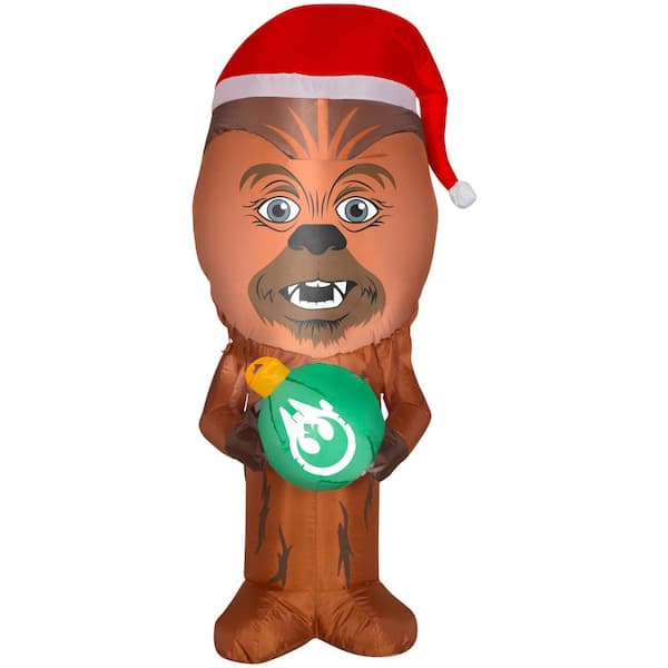 Unbranded - 3.5 ft H. Inflatable Airblown-Stylized Chewbacca with Santa Hat-SM-Star Wars