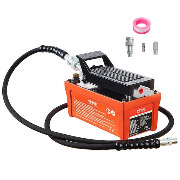 VEVOR Air Hydraulic Foot Pump 10000 PSI Air Treadle Foot Actuated Reservoir 1/2 Gal. for Auto Body Frame Machines Pulling Post